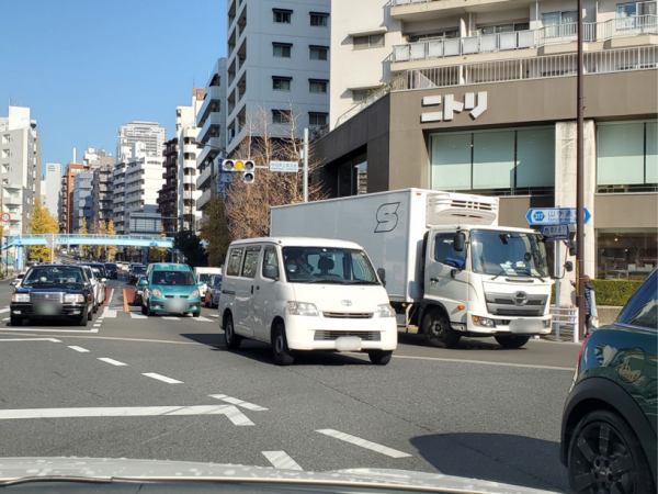 川崎市麻生区　左折の危険性